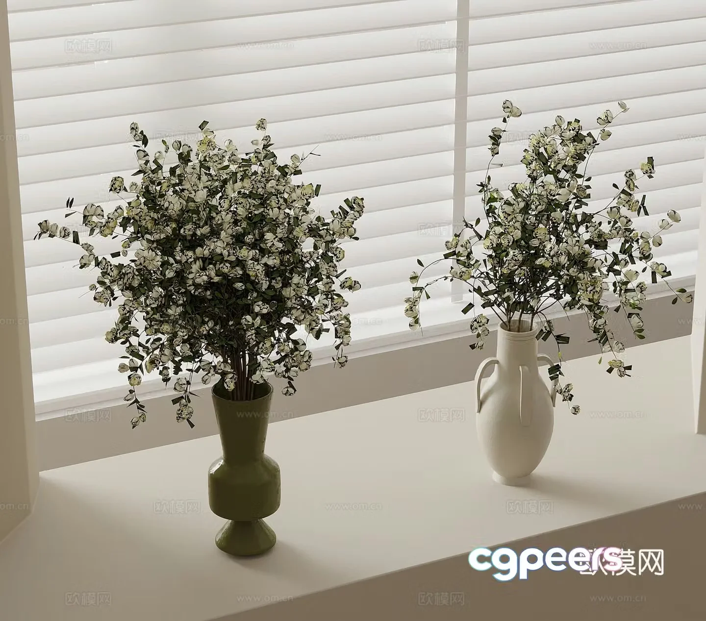 French vase floral 3d model