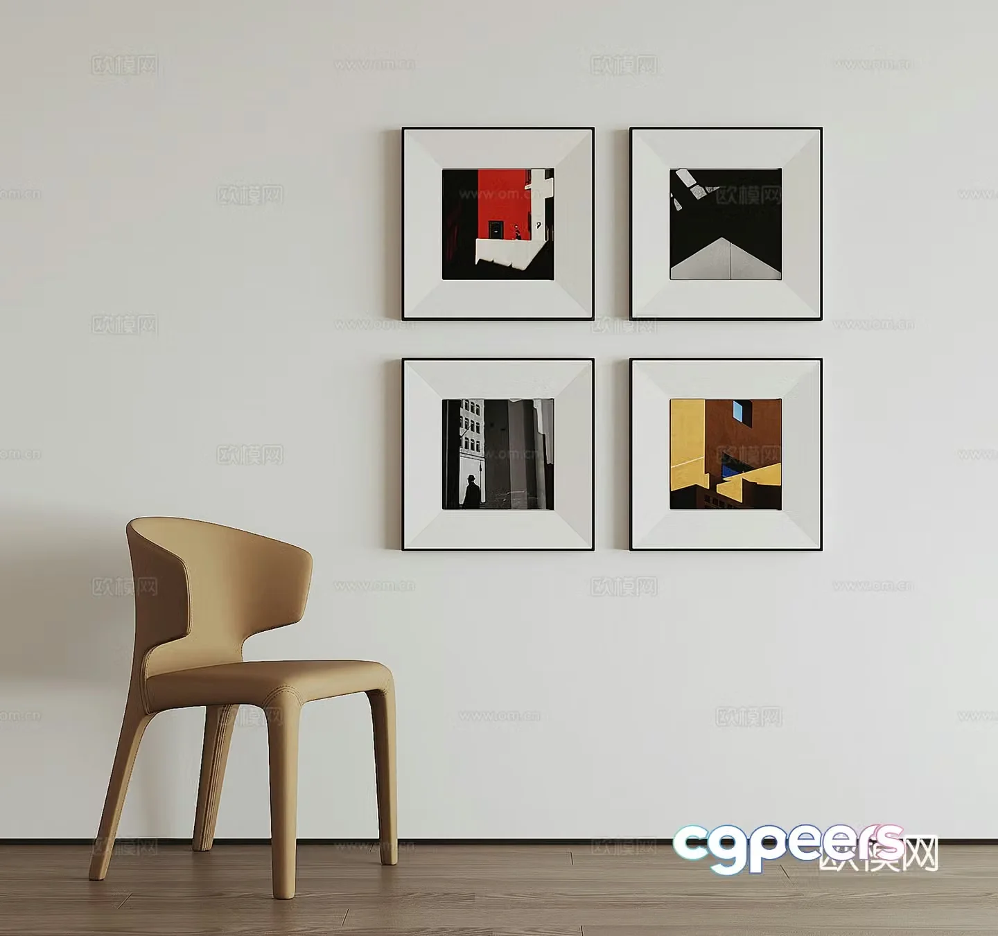 Modern combination hanging painting 3d model