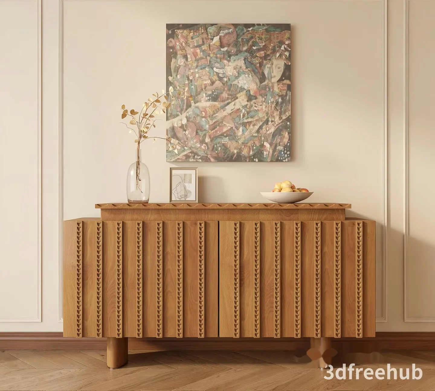 Wooden Side Table 3D Model – 23621 – VRAY Render