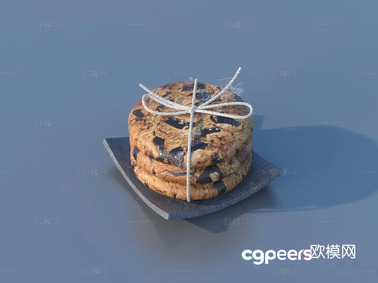 bread dessert cookie flatbread baked cake 3d model