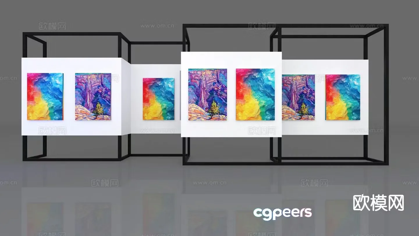 Modern conference exhibition board display wall 3D model