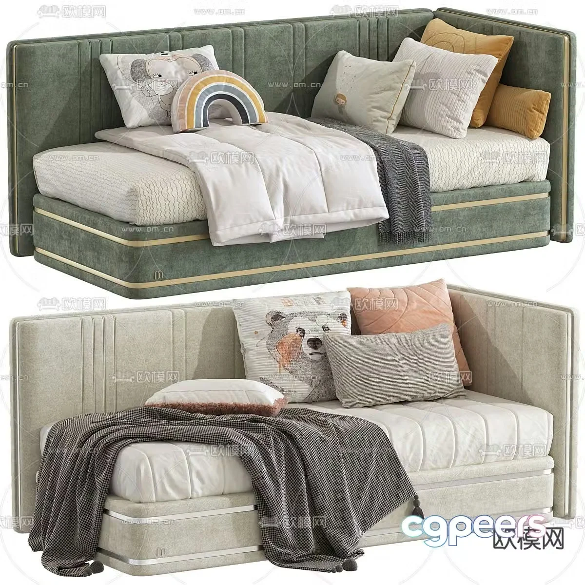 Modern children’s bed sofa bed 3d model