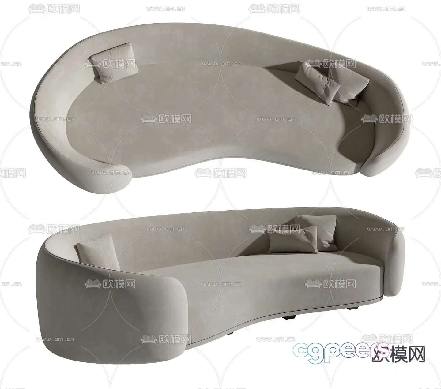 Special shaped sofa curved sofa 3d model