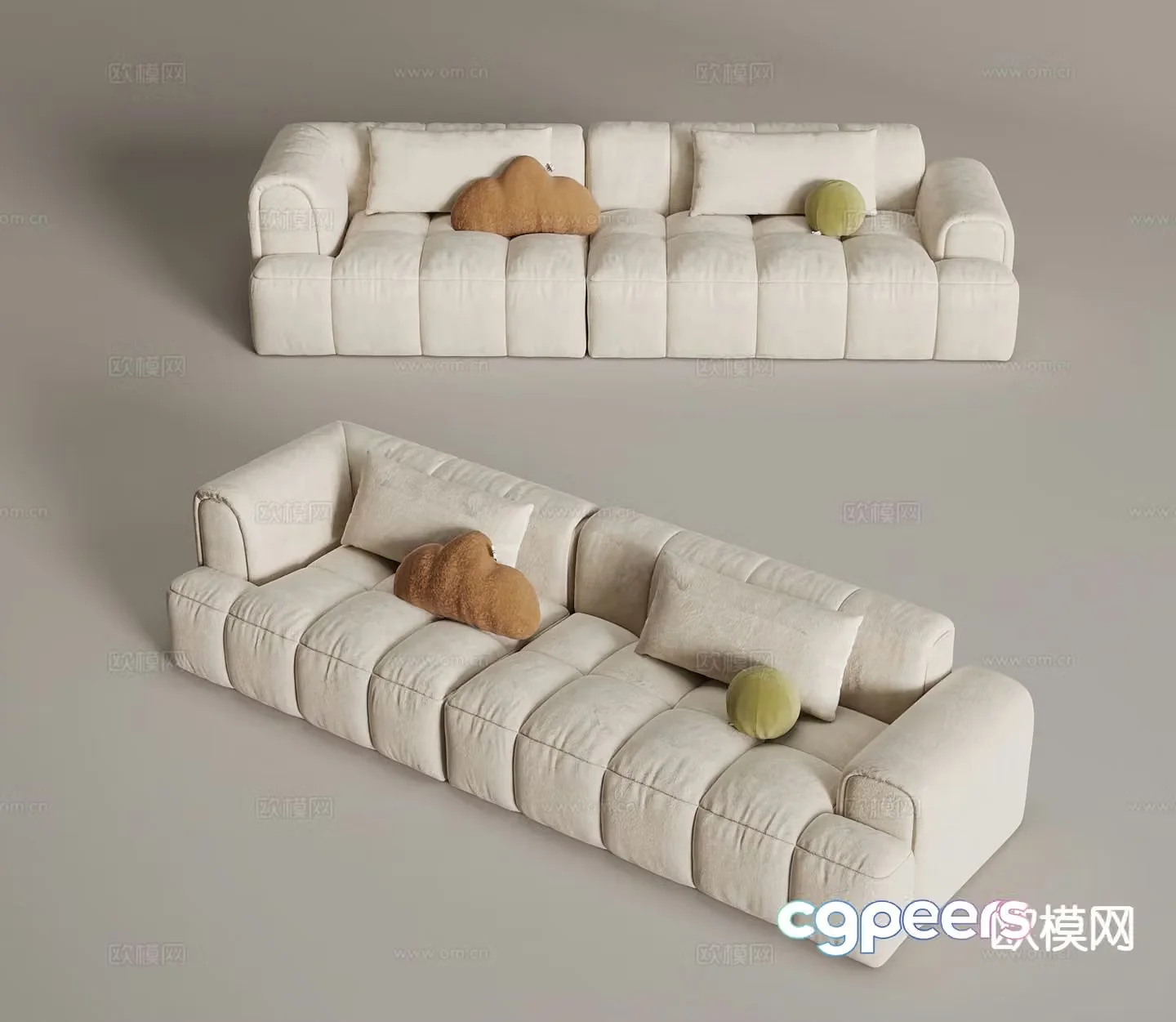 Double sofa upholstered sofa 3d model