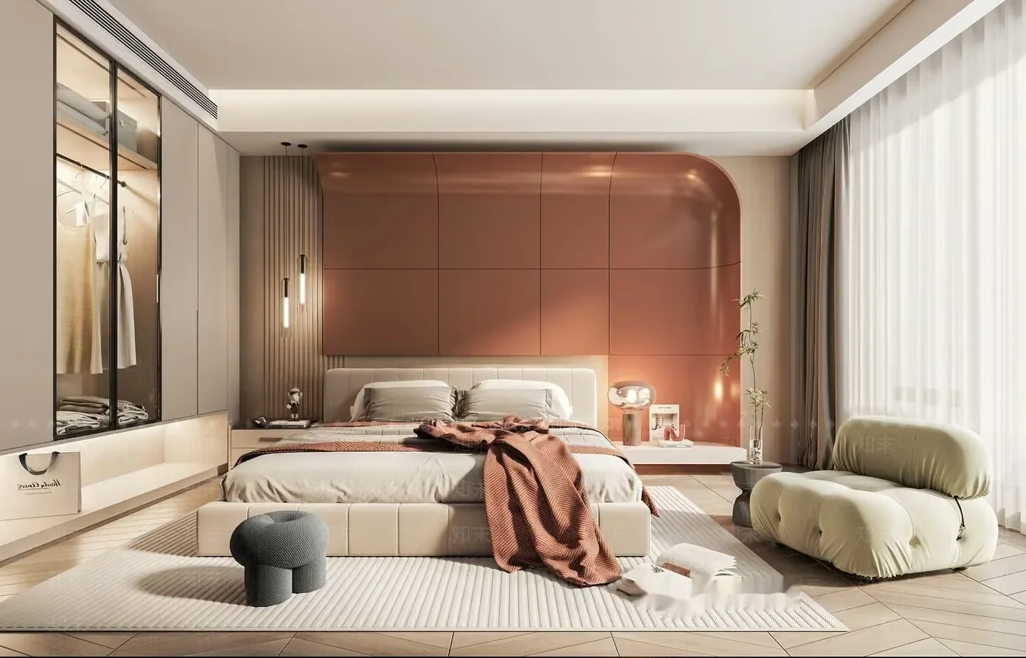 Cozy Modern Bedroom 3D Model – 16938 – VRAY Render