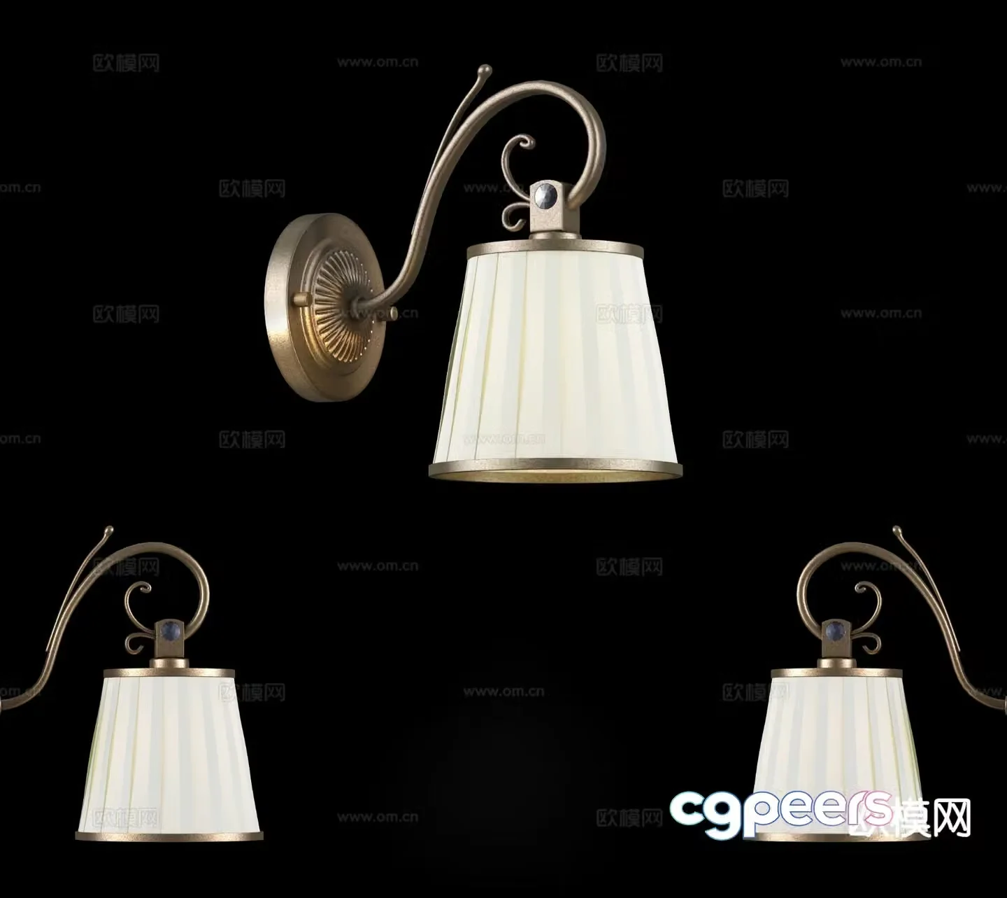 European wall lamp 3d model