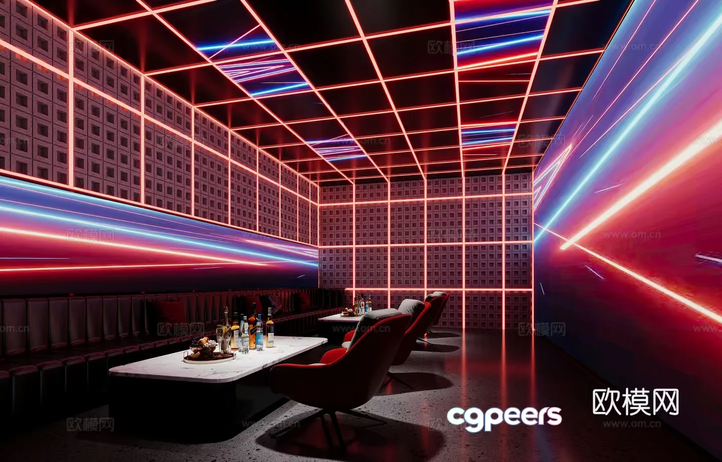 Modern Bar Area 3D Model – 16579 – VRAY Render
