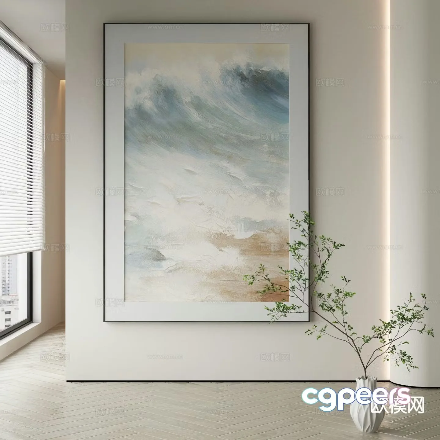 Modern art painting texture painting decorative painting 3d model