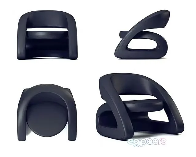 3ds Max Free – Armchair, plastic smile