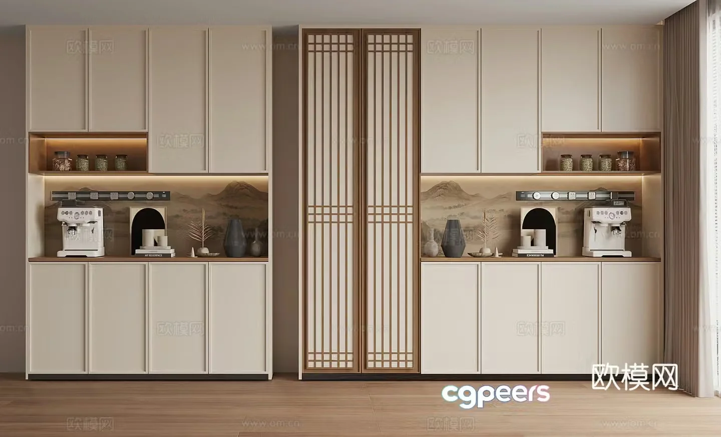 Song style wine cabinet 3D model