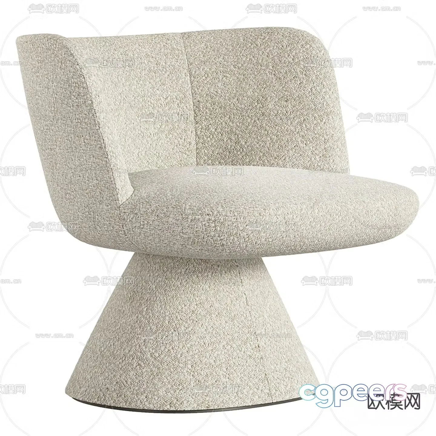 Cream style sofa chair leisure chair 3d model