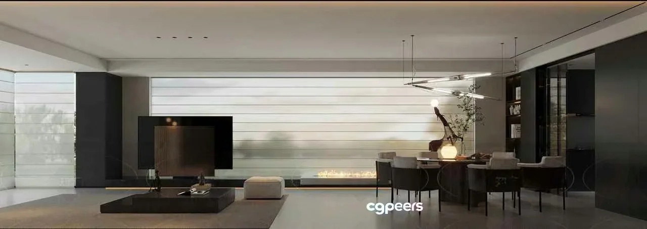 Modern Living Room 3D Model – 3518 – VRAY Render