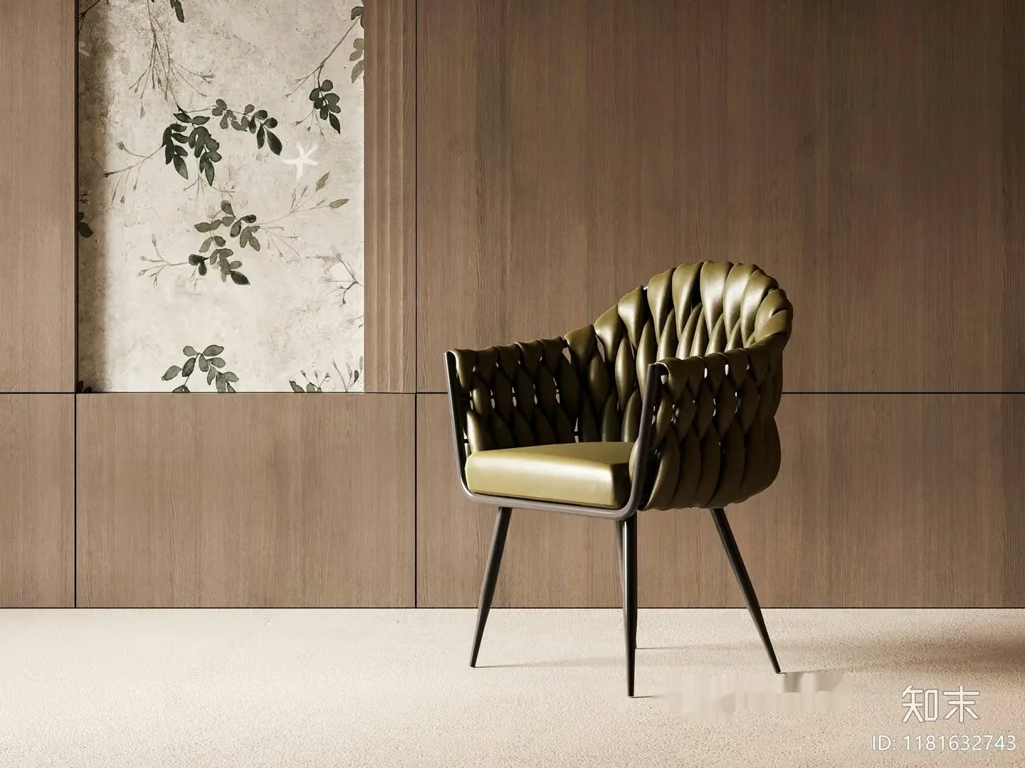 Modern Green Chair 3D Model – 14986 – VRAY Render