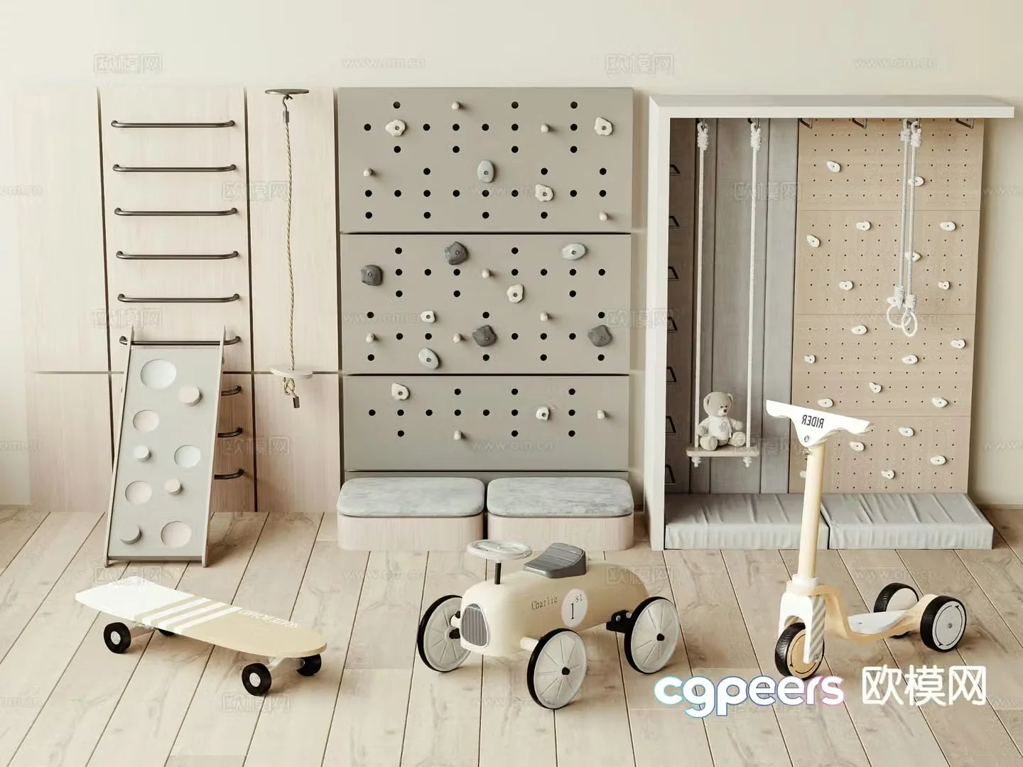 Modern children’s entertainment area 3d model