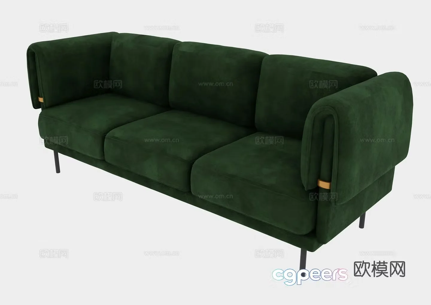 Three-person sofa 3d model
