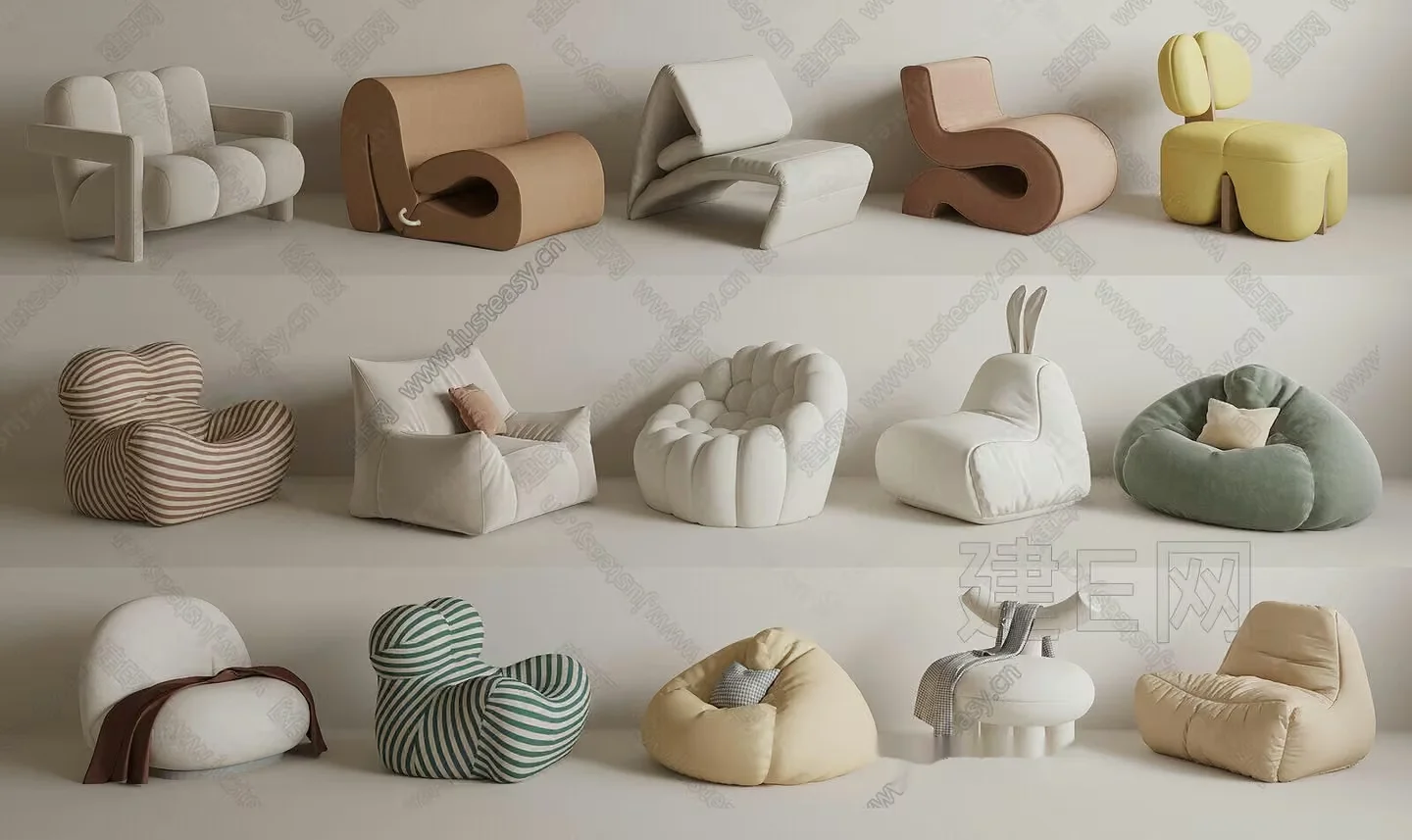 Modern Minimalist Furniture 3D Model – 17939 – VRAY Render