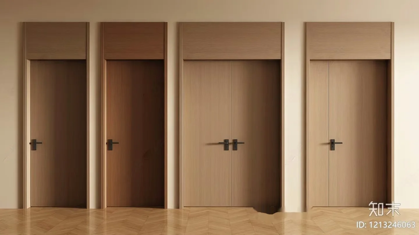 Modern Wooden Doors 3D Model – 7894 – VRAY Render