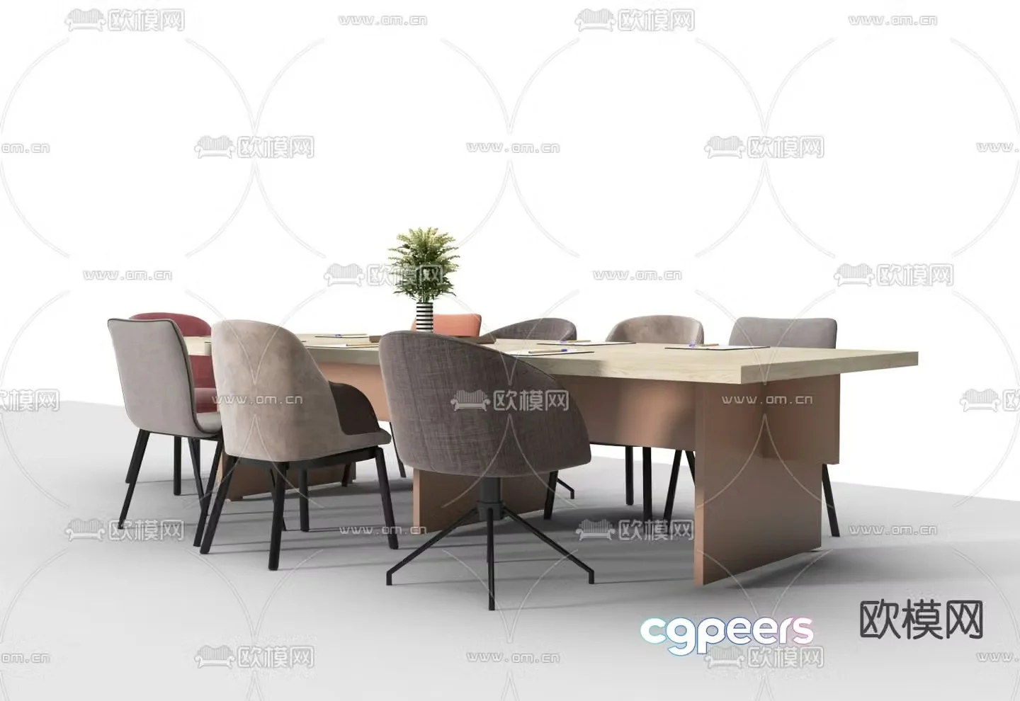 Conference tables and chairs 3d model