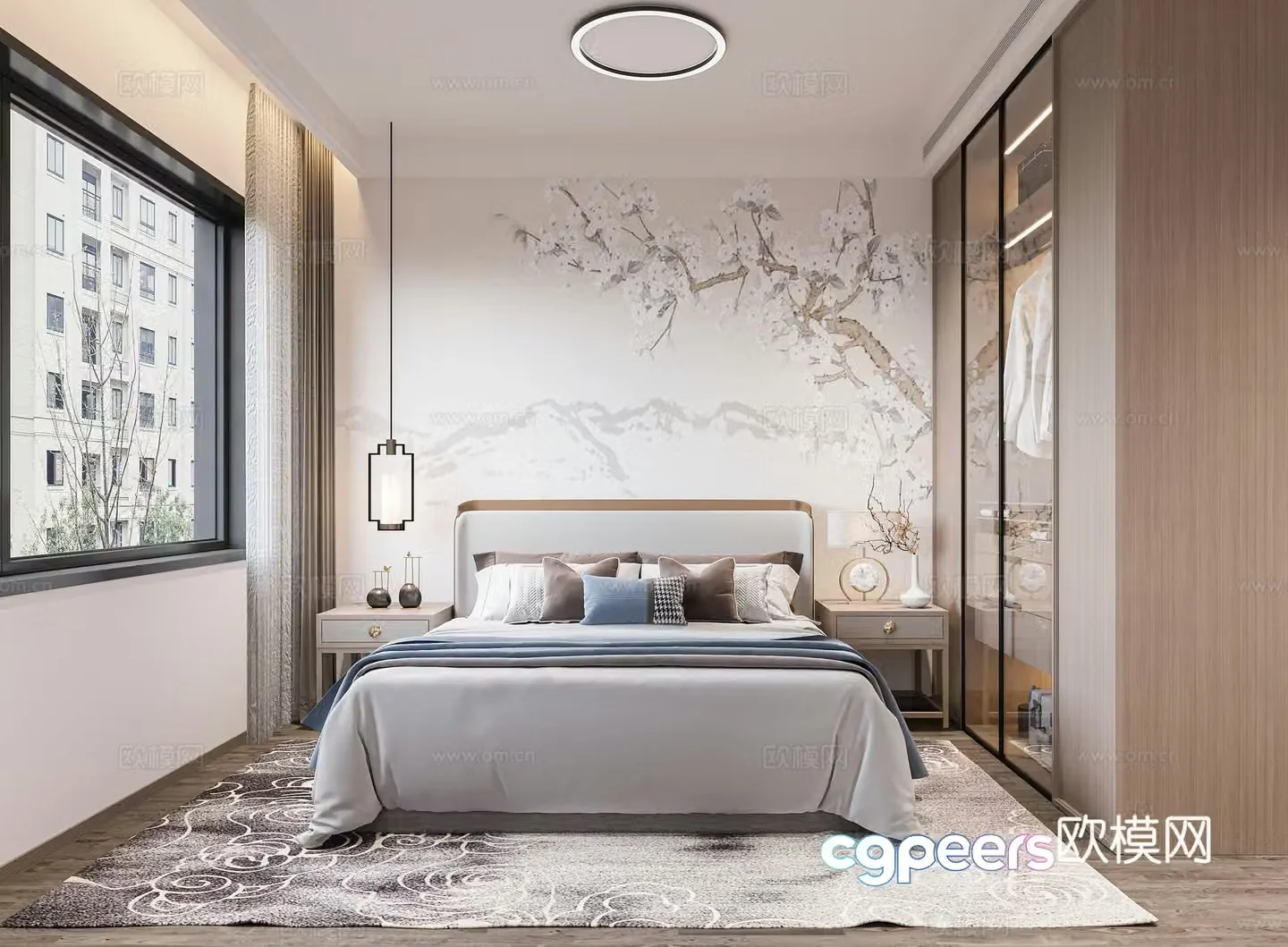 New Chinese bedroom 3D model