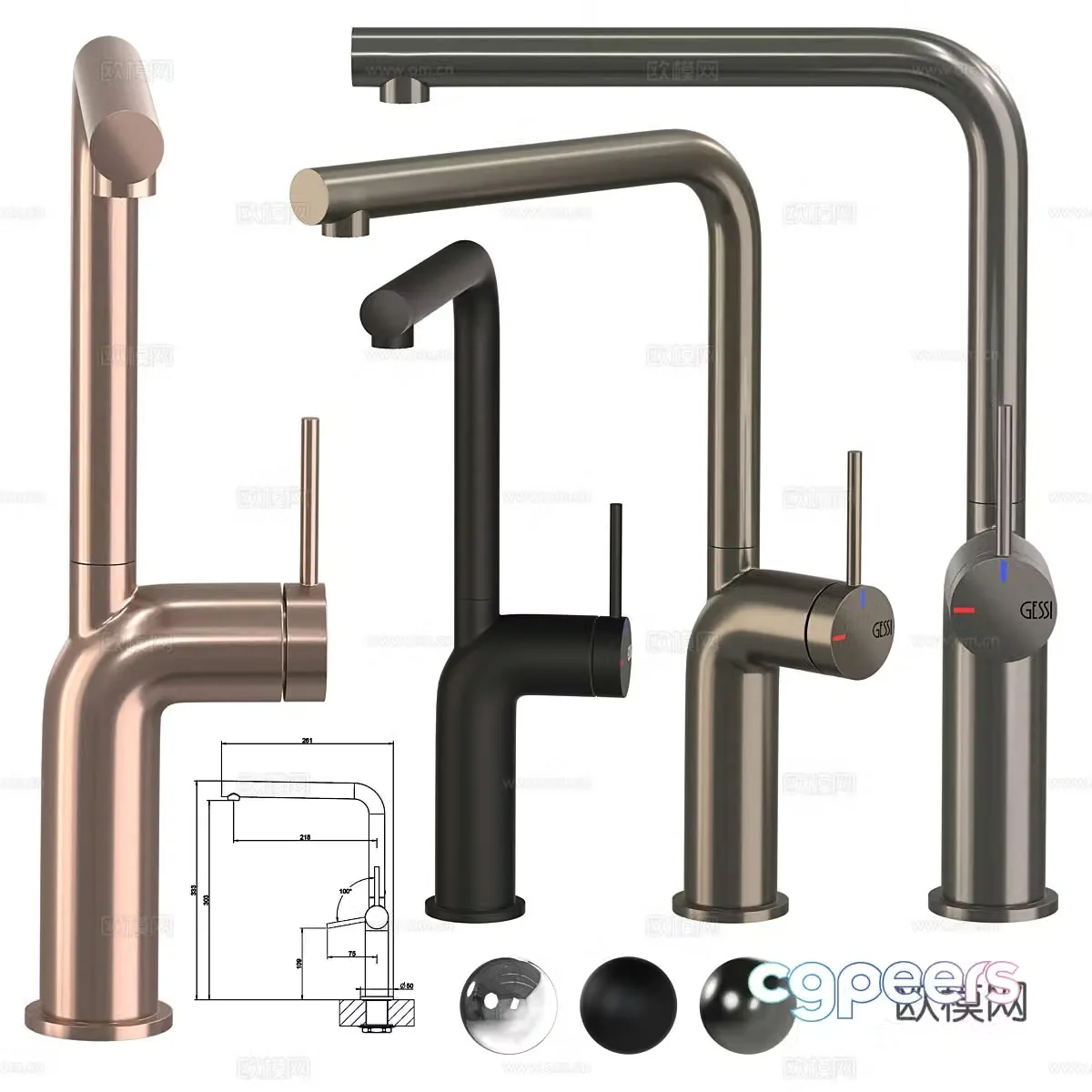 Faucet combination Simple faucet Hotel faucet Kitchen faucet B&B faucet 3D model