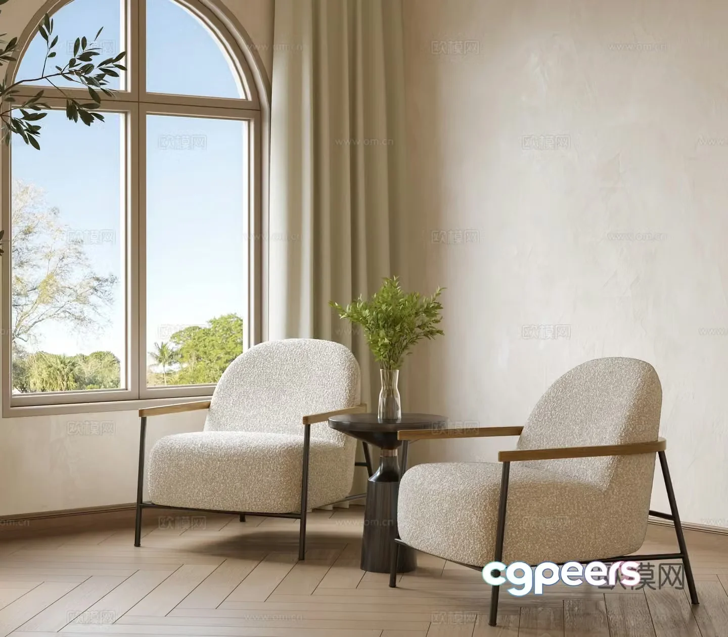 Modern leisure table and chairs leisure chairs round edges corner table and chairs negotiation table and chairs balcony 3D model