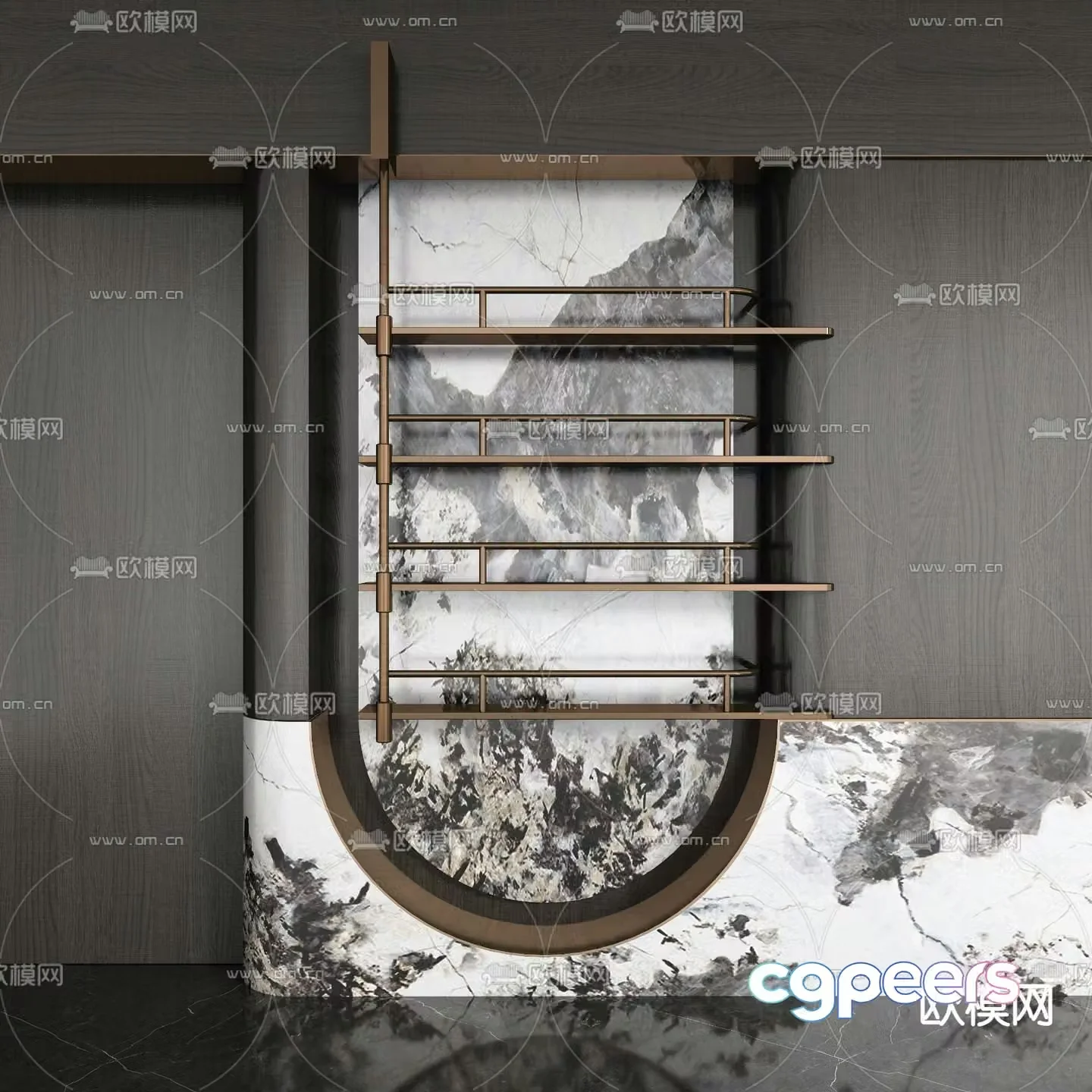 Light luxury decorative rack storage rack 3d model