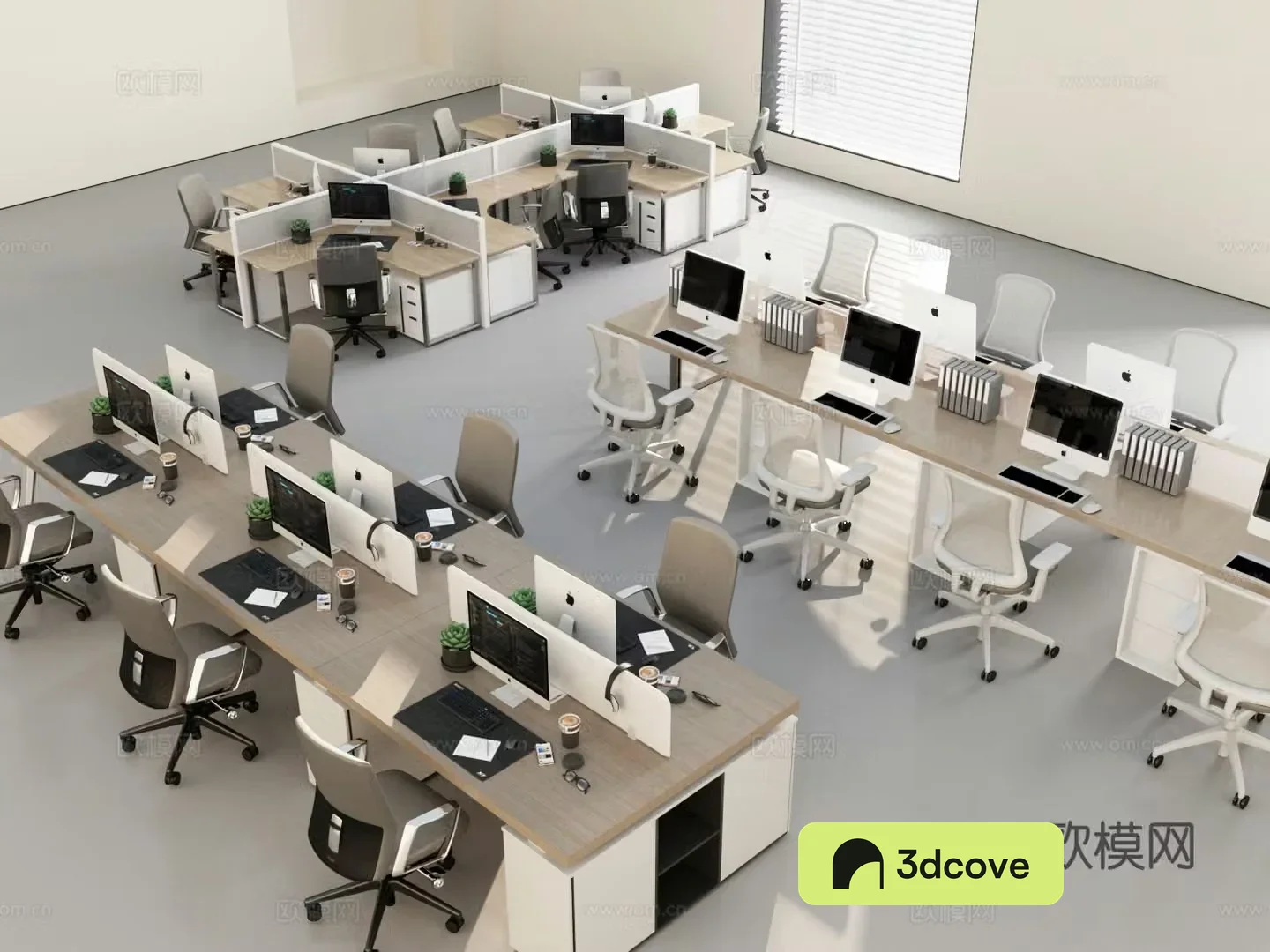 Modern other office space Modern office desk and chair combination Desktop office supplies Office desk