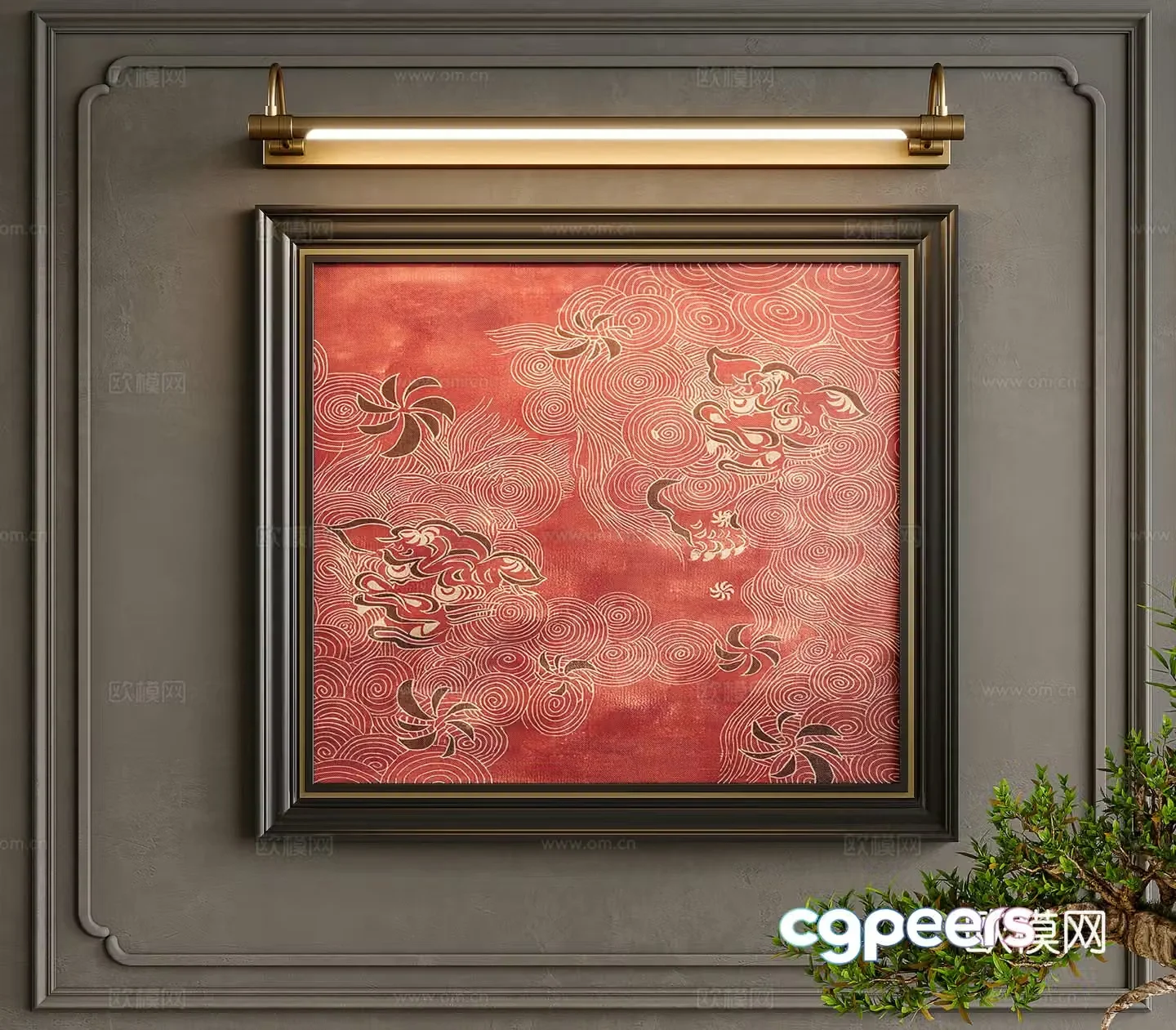 French retro decorative painting 3d model