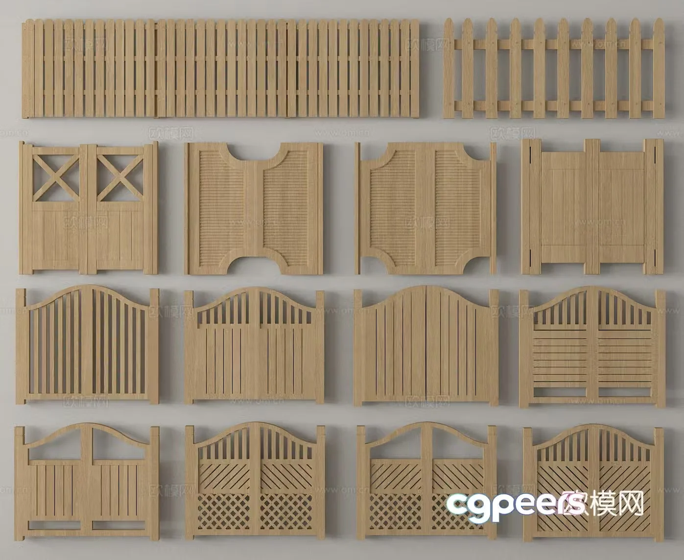 Courtyard door Courtyard door Villa door Wooden door 3d model