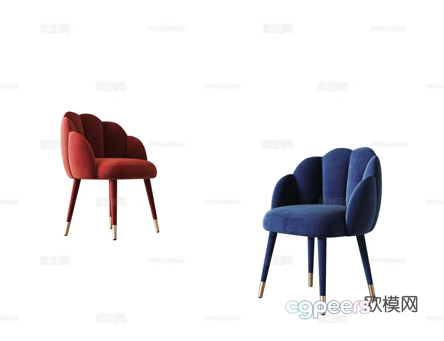 Modern single chair dining chair book chair fabric dining chair 3d model