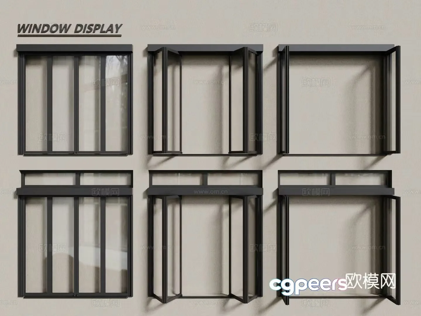 Modern windows aluminum alloy windows casement windows floor-to-ceiling windows sliding windows 3d model