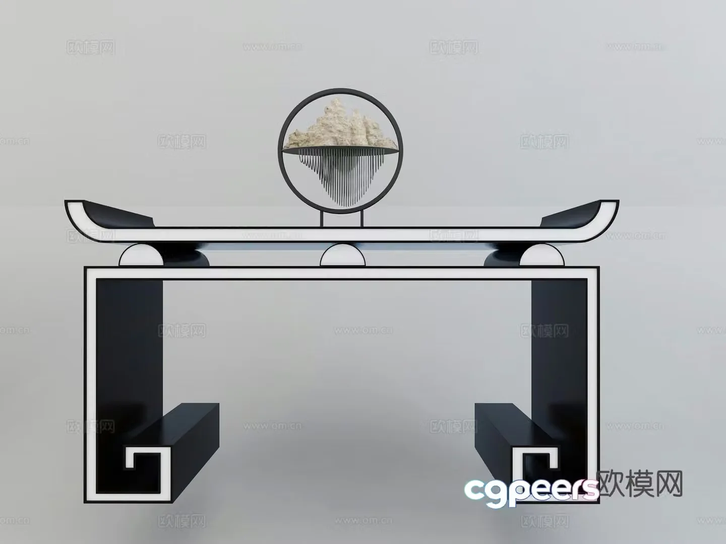 New Chinese style end view cabinet combination 3D model