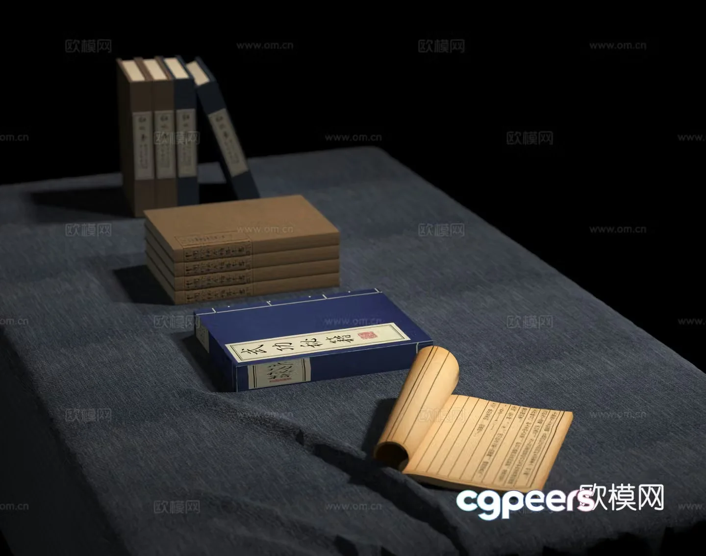 Books Chinese ancient books Book 3D model