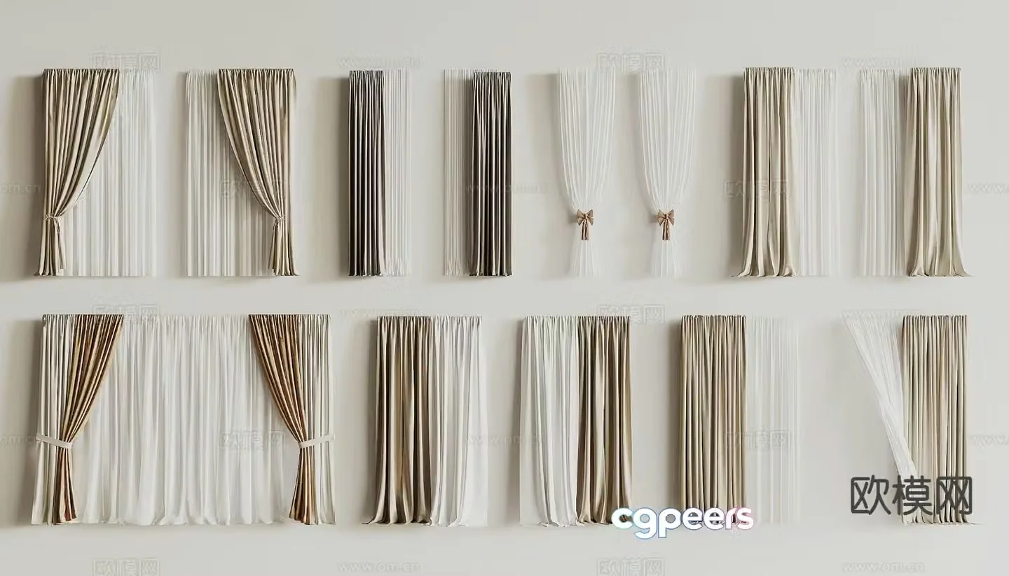 Plain curtains 3d model
