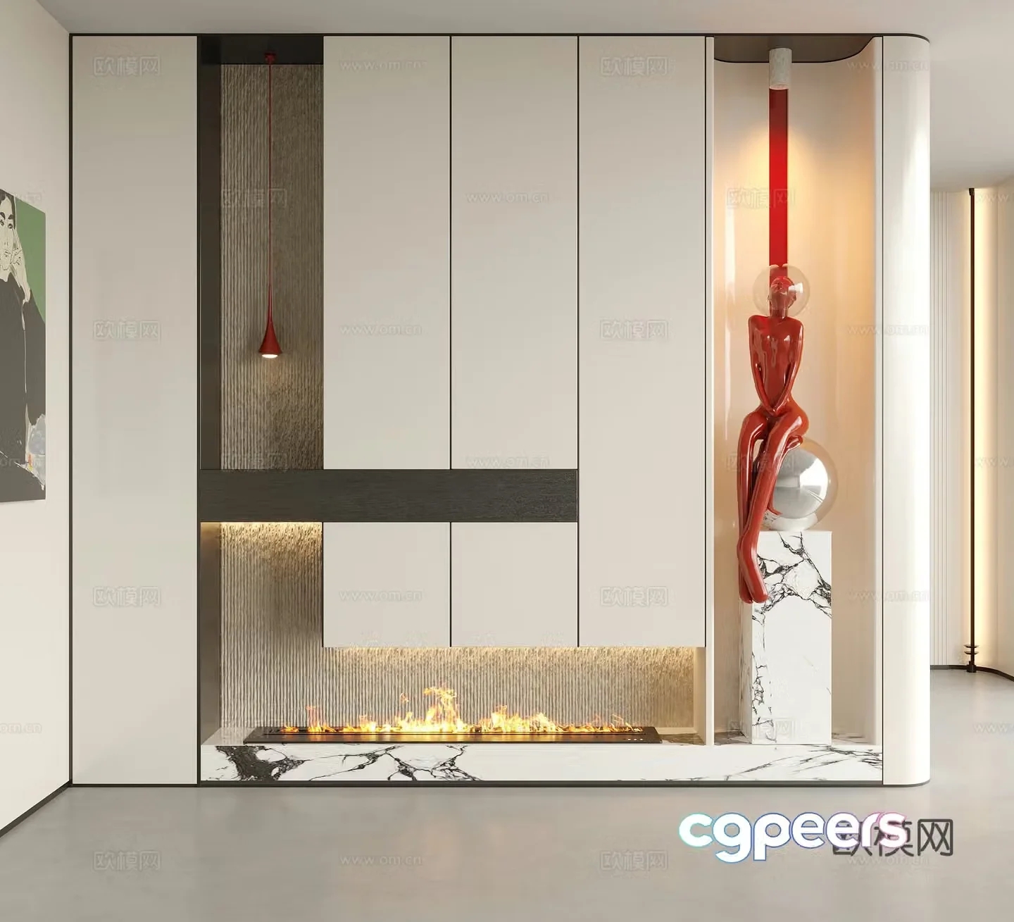 Modern decorative entrance door entrance door partition sculpture ornament 3D model