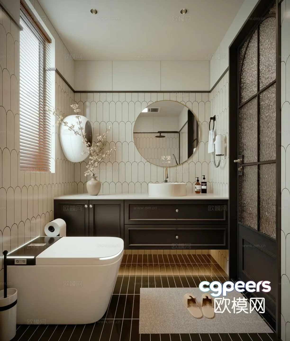 French retro bathroom 3d model