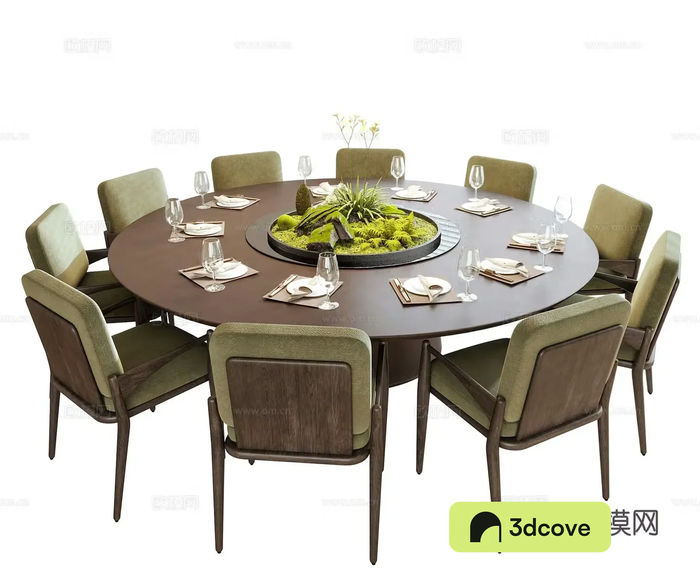New Chinese style dining table and chairs round dining table