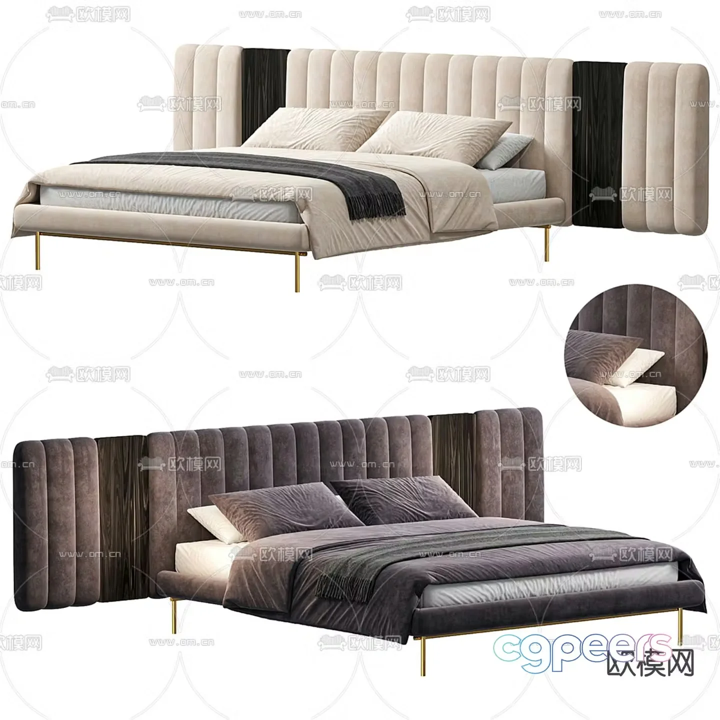 Double bed 3d model