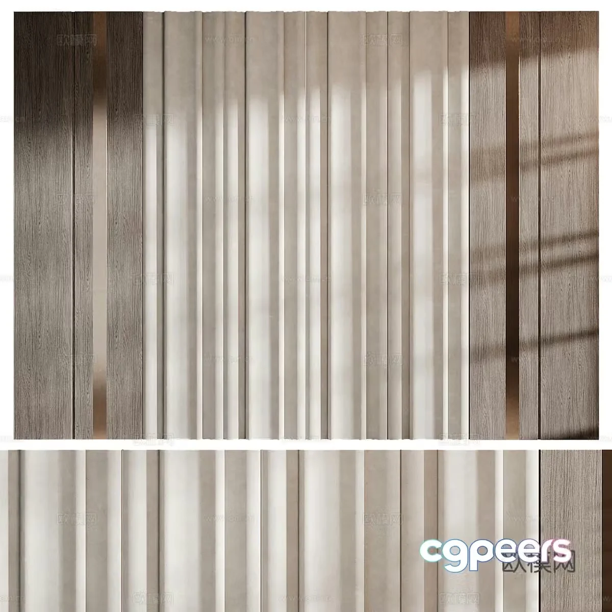 New Chinese style light luxury background wall 3D model