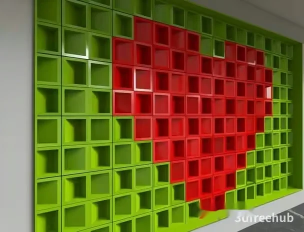 Red And Green Shelving 3D Model – 20113 – VRAY Render