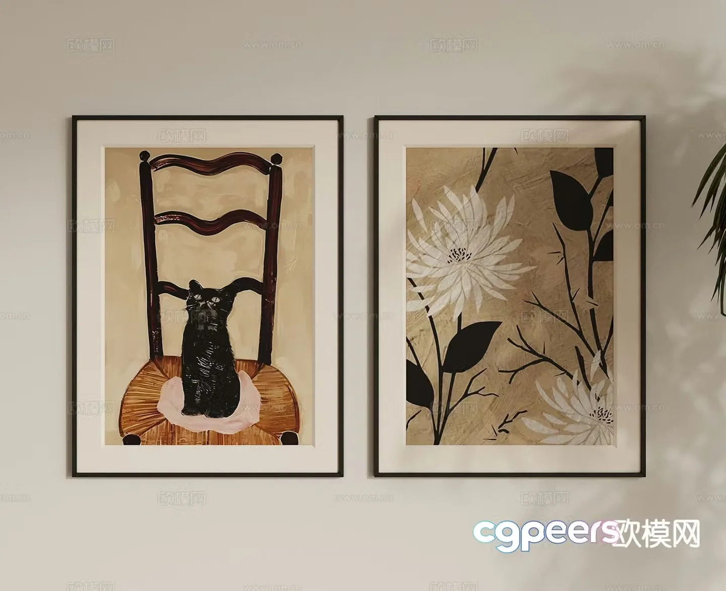 Medieval style decorative painting art painting hanging painting 3D model