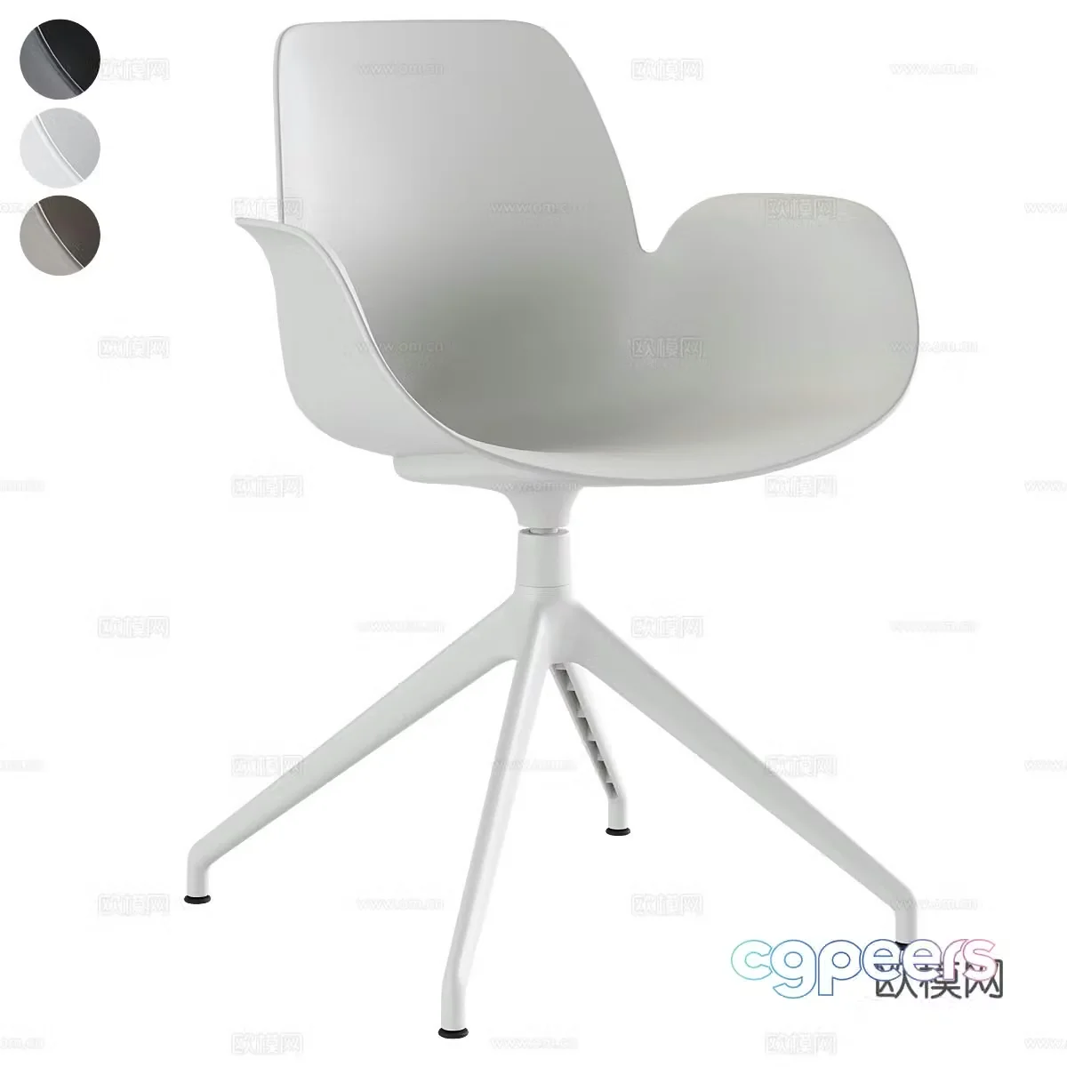 Modern Italian stainless steel office chair 3d model