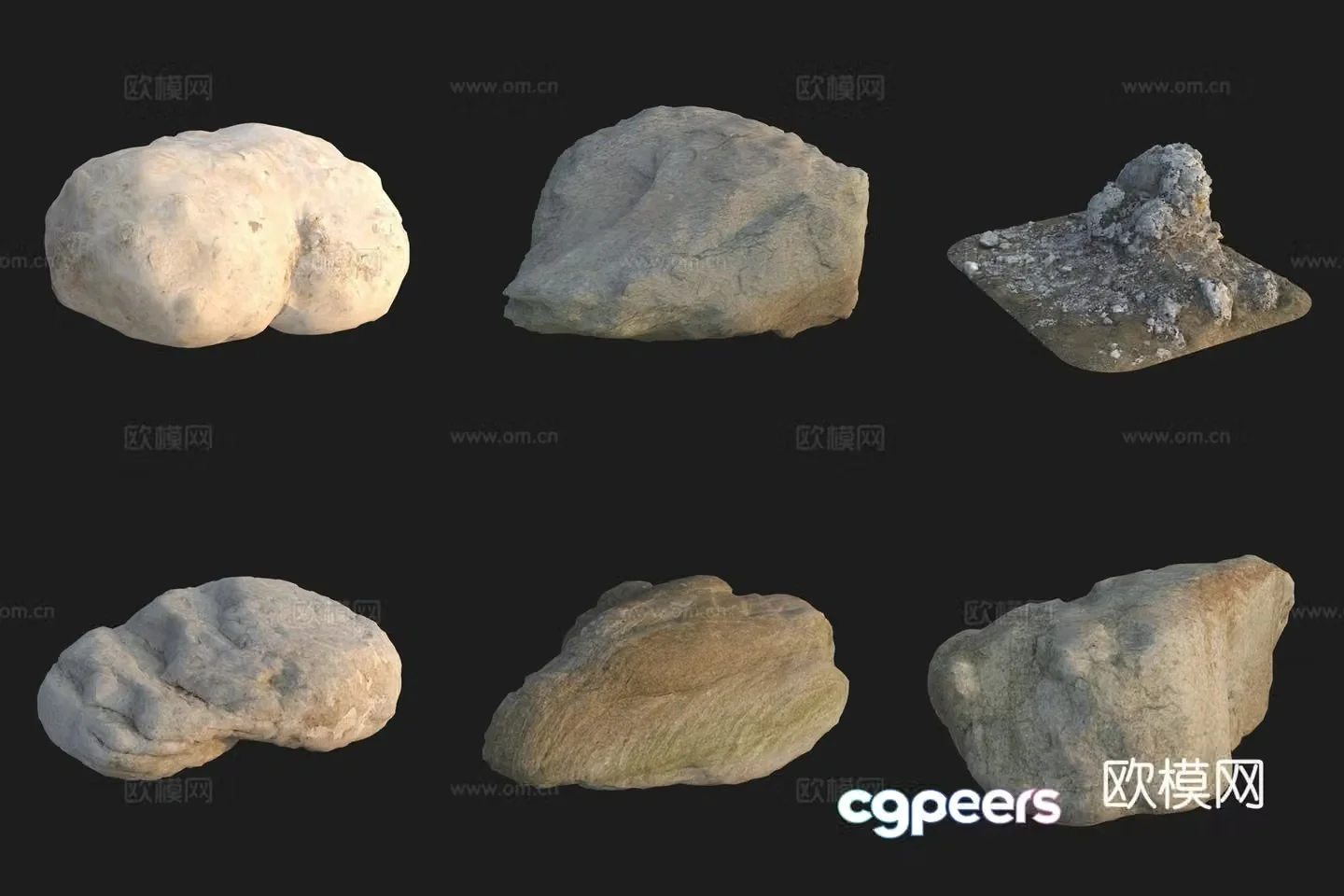 Beach beach stone rock 3d model