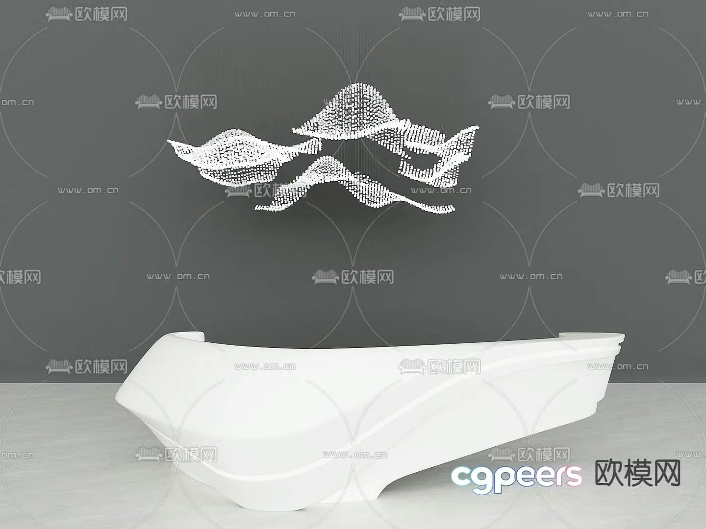 Front desk reception desk 3d model