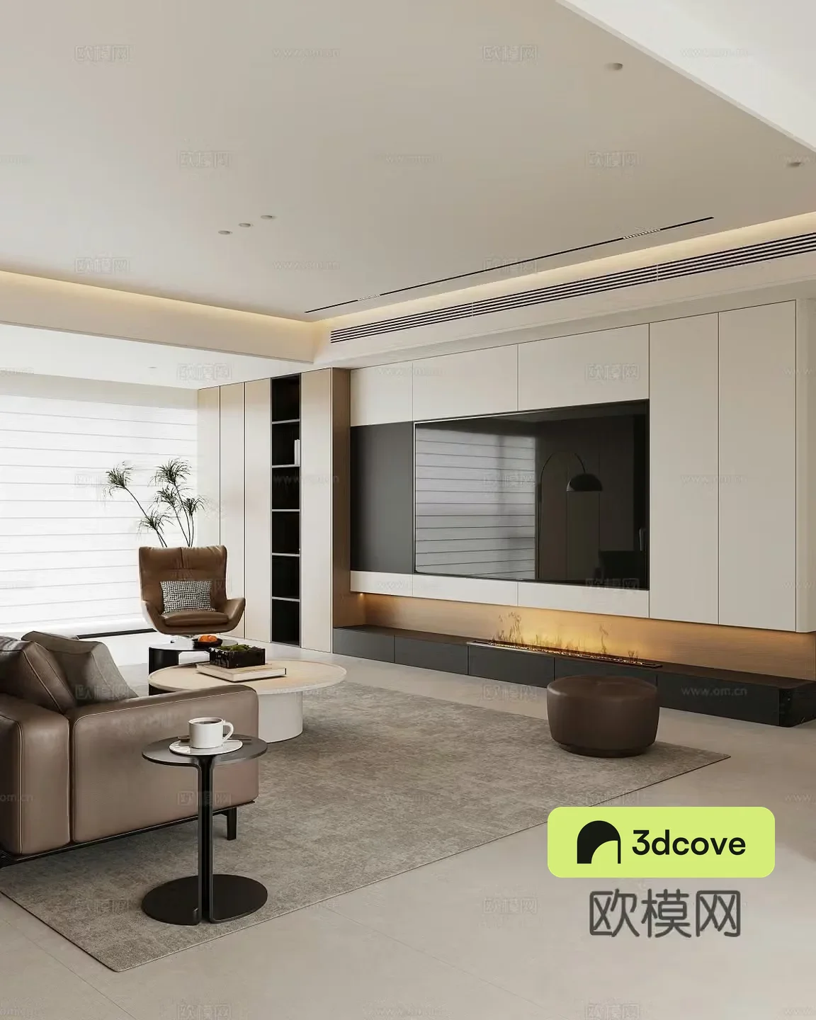 Modern living and dining room