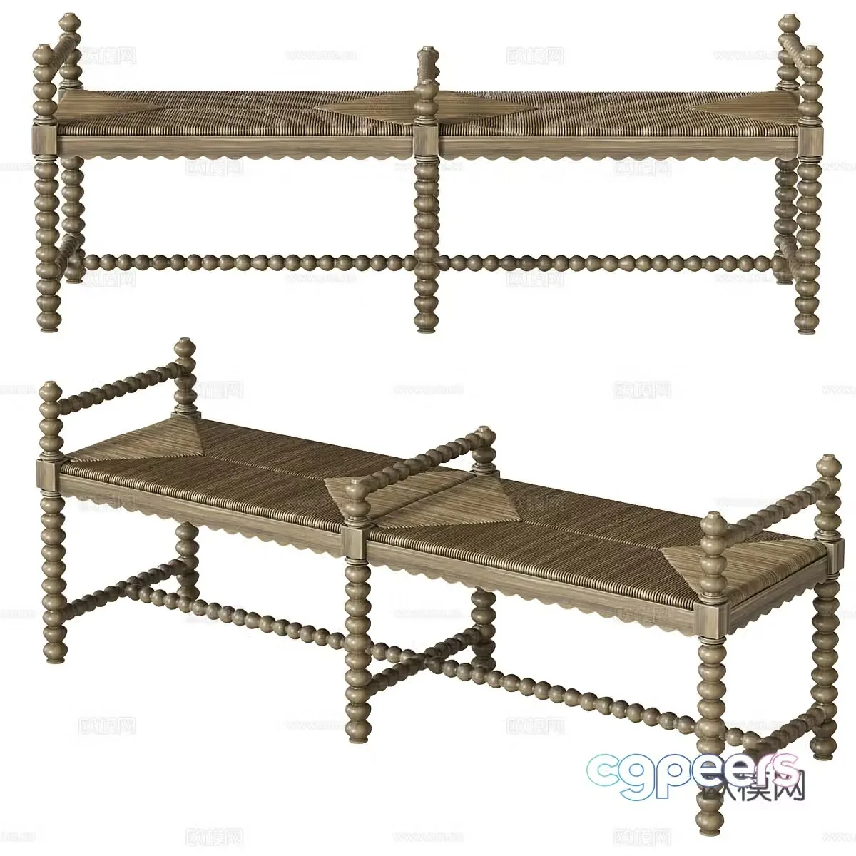Medieval Monmouth bench 3d model