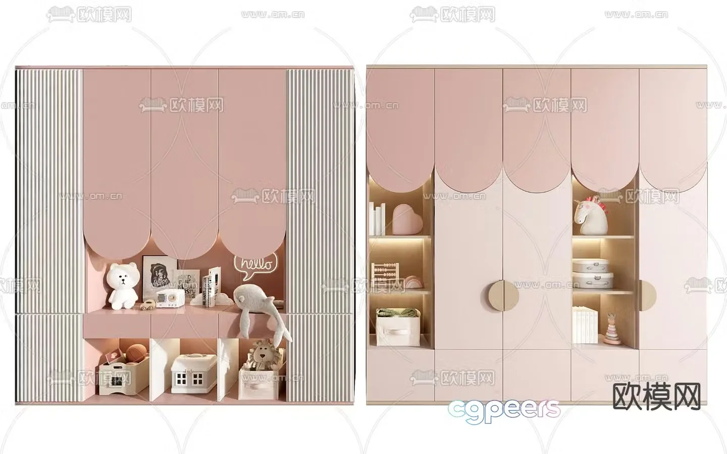 Children’s wardrobe storage cabinet 3d model