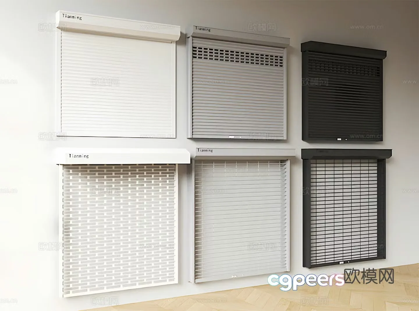 Modern roller shutter door Rolling gate Garage door 3d model