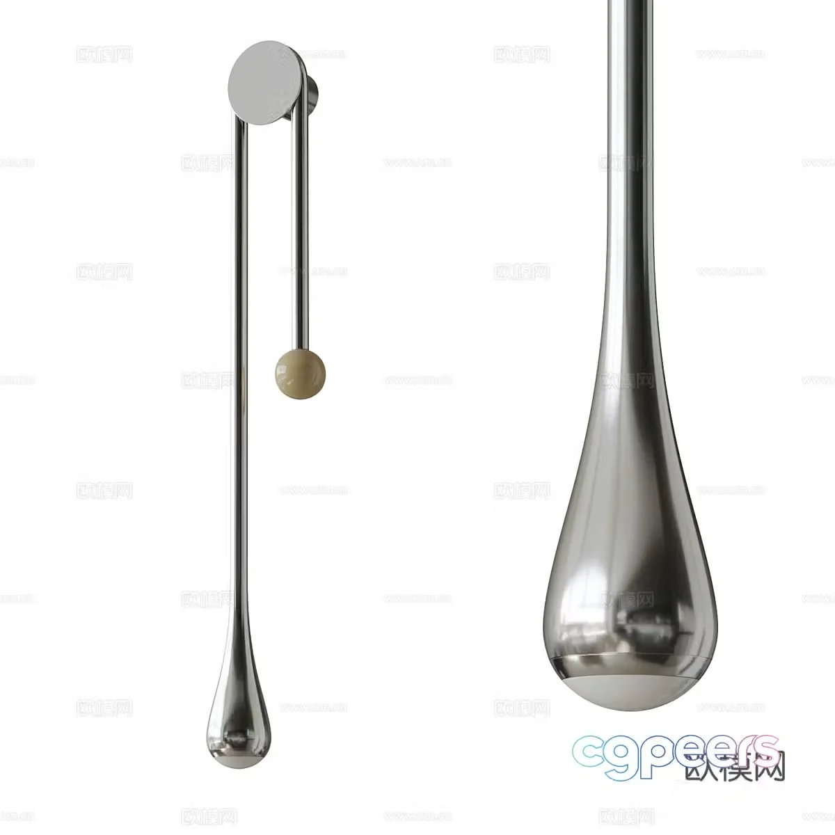 Water drop wall lamp 3d model