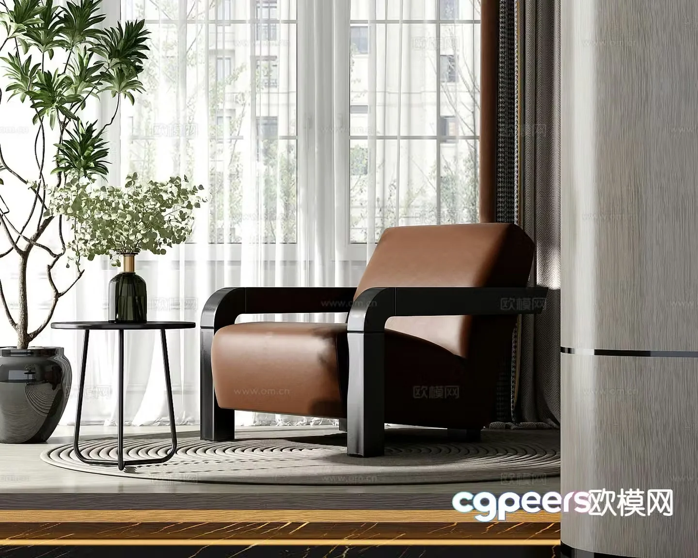 Modern leisure sofa single sofa 3d model